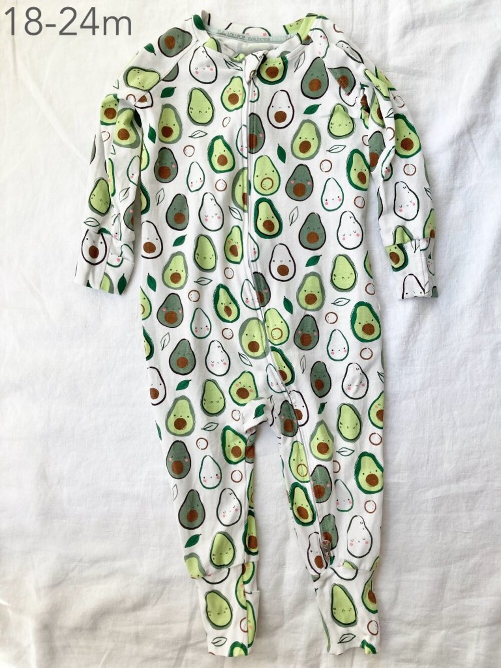 💙2/$25 Loulou Lollipop 18-24 Months Toddler Avocado Stretch Zip Sleeper